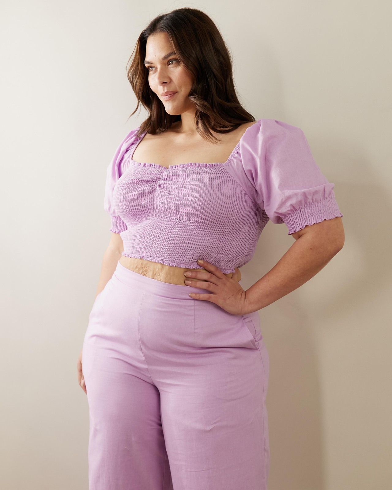 Hyacinth Linen Blend Top