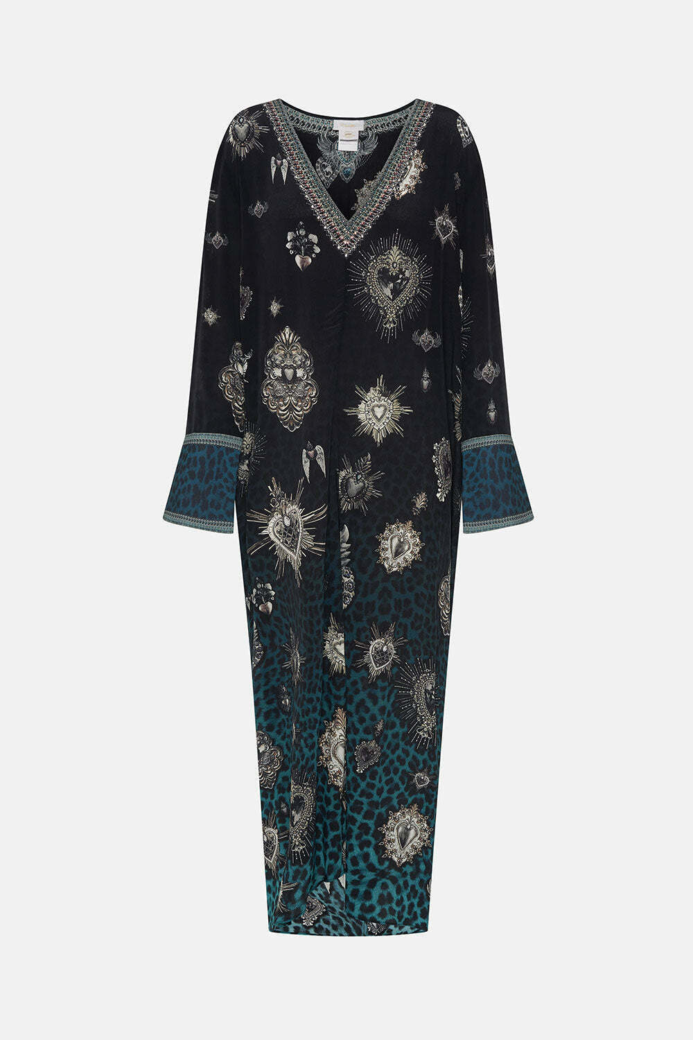 DRAPED BACK LONG SLEEVE DRESS ANIMAL ANARCHY