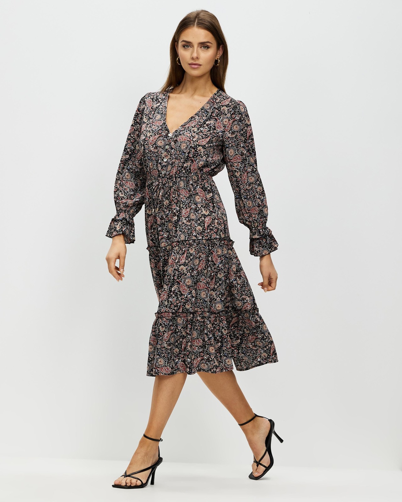 Daisy V-Neck Midi Dress