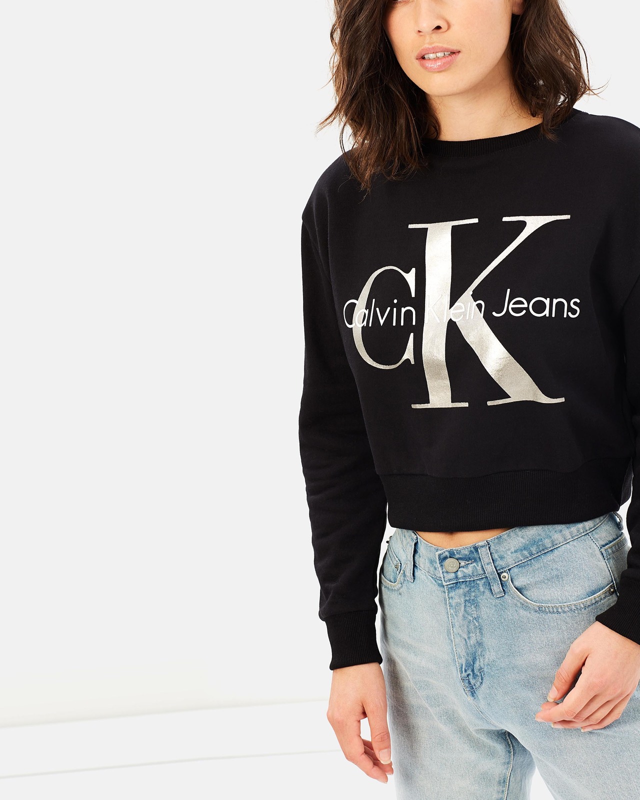 Foil Cropped Sweatshirt