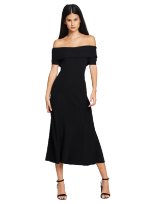 strapless open back dress Baya - Tailored Cinch Waist Pleated Blazer Dress - Black main image 0