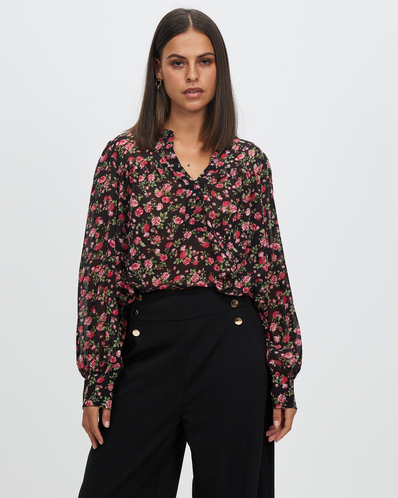 Darby Button Front Blouse