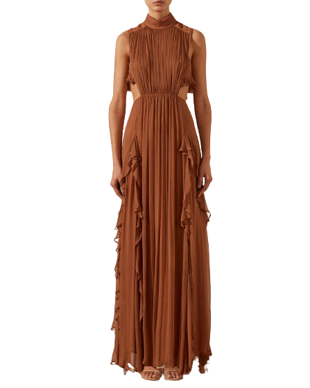 Shona Joy Lonie Backless Frill Maxi Dress (worn once to a wedding) - AirRobe
