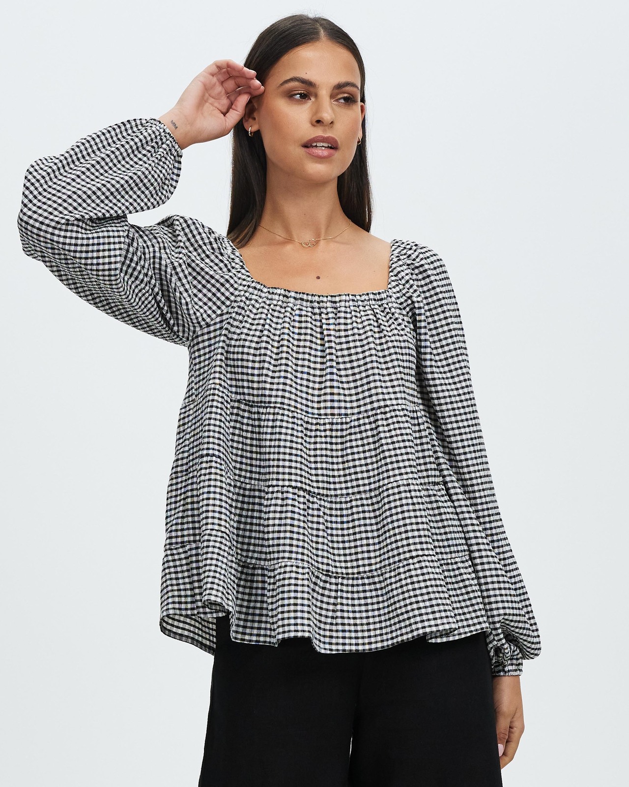 Davie Square Neck Smock Top