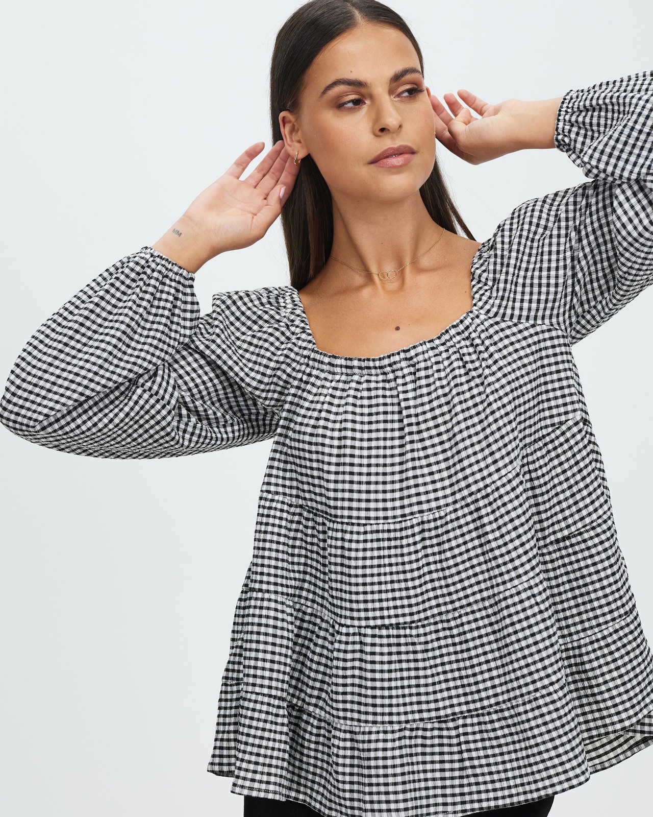 Davie Square Neck Smock Top