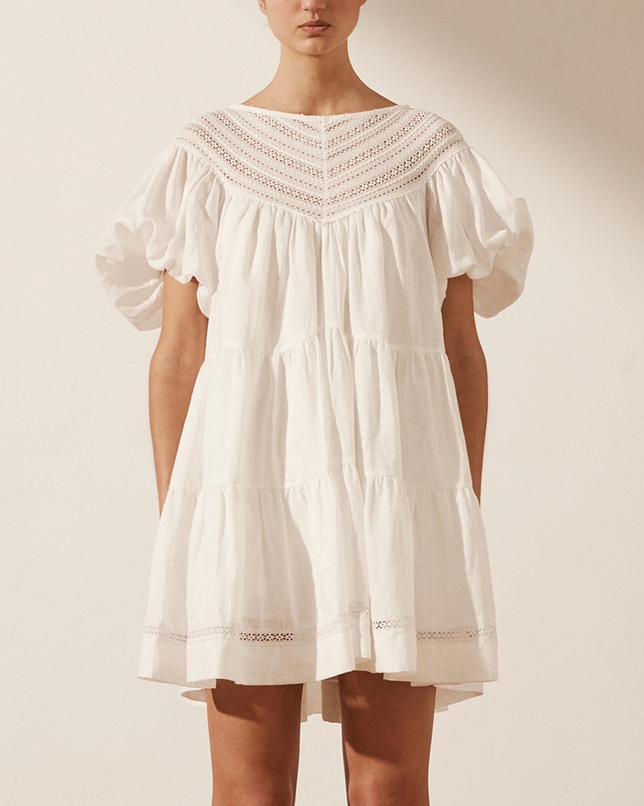 ワンピース ANDMARY Jozy ribbon flare mini dress ANDMARY】Jozy ribbon flare mini dress