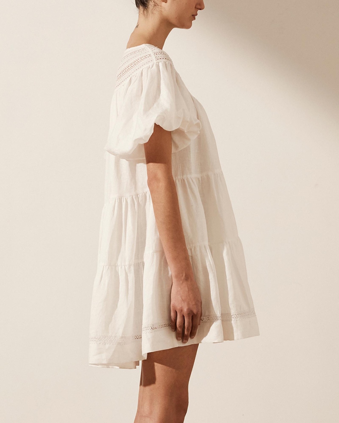 Adriana Short Sleeve Tiered Mini Dress
