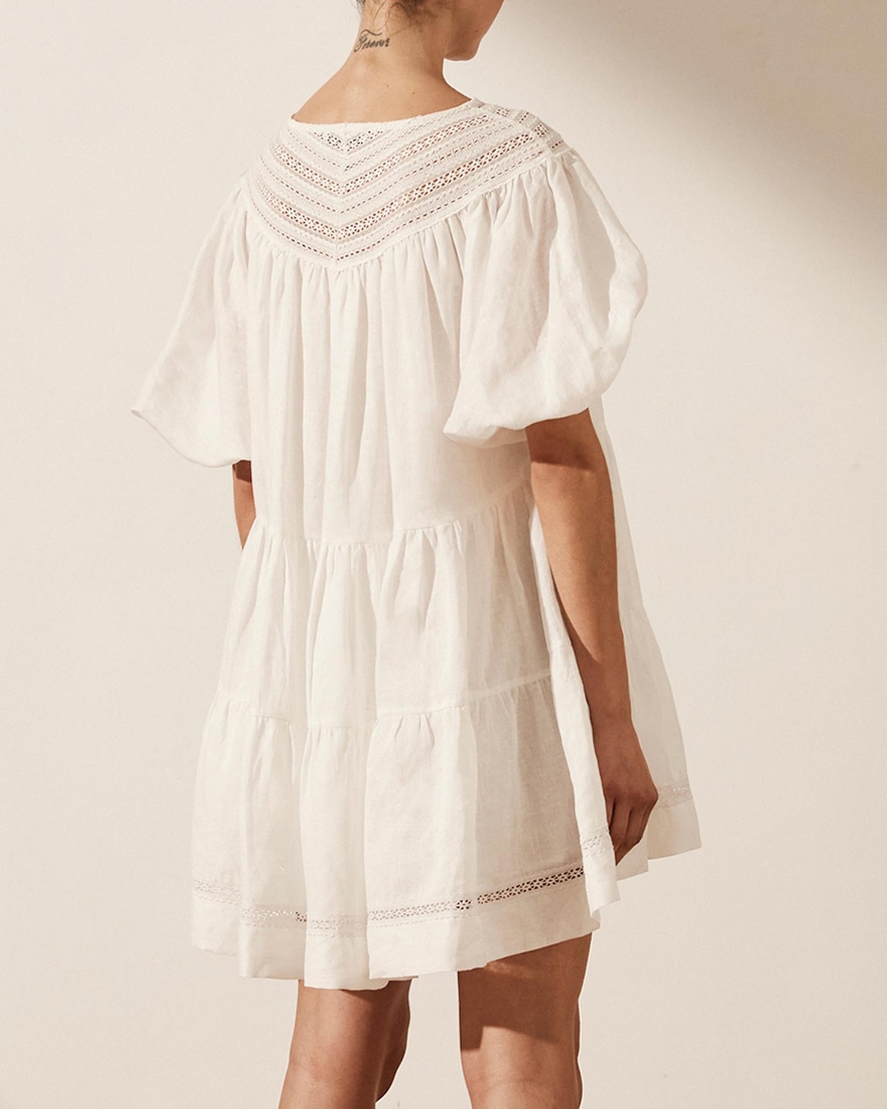 Adriana Short Sleeve Tiered Mini Dress