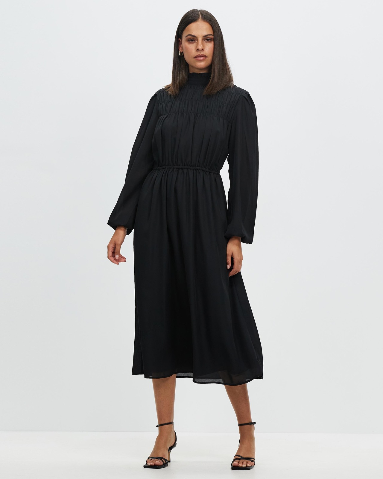 Atmos&Here Carson Smocked Midi Dress - AirRobe
