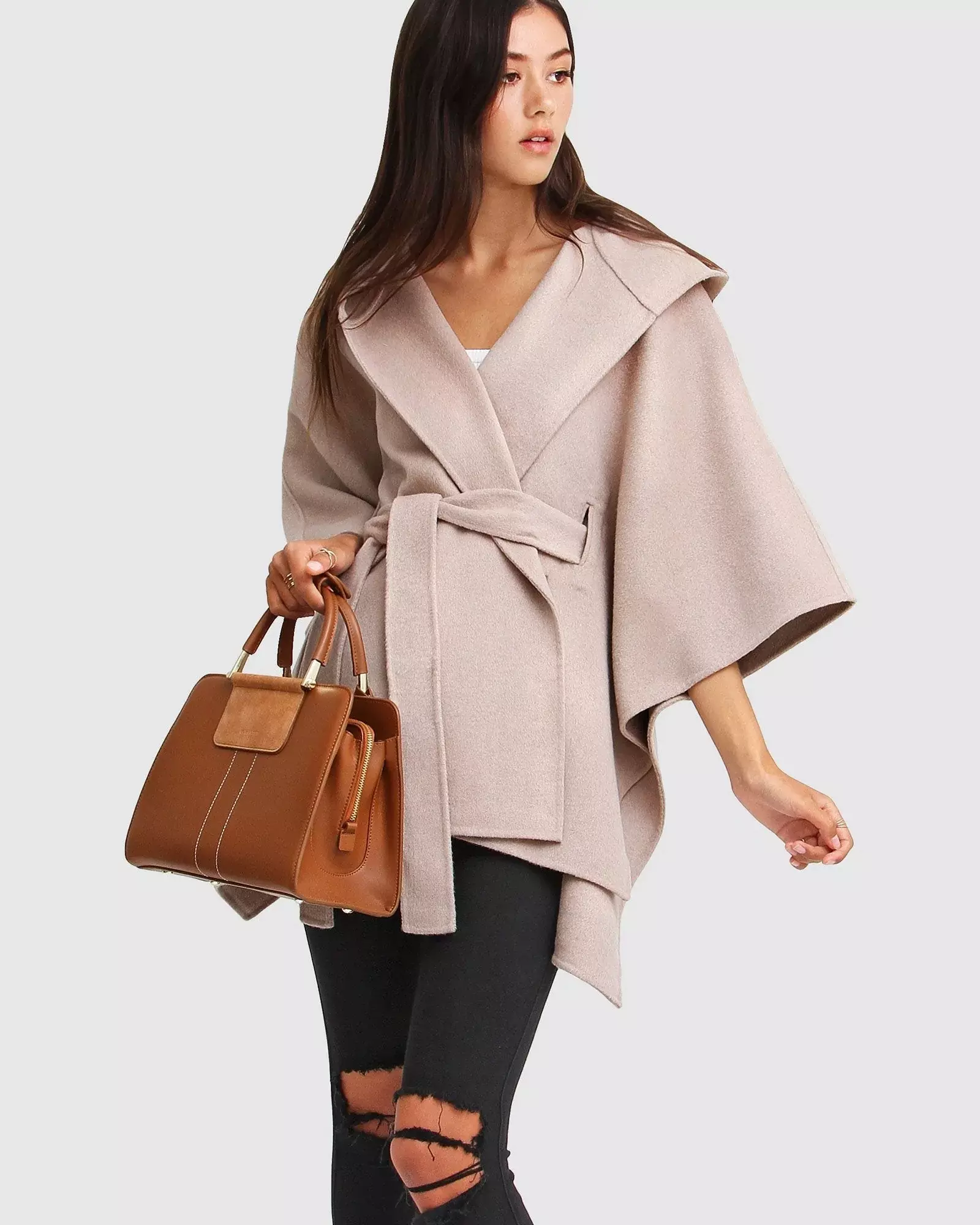 Belle & Bloom Jackson Landing Wool Blend Cape Coat - AirRobe