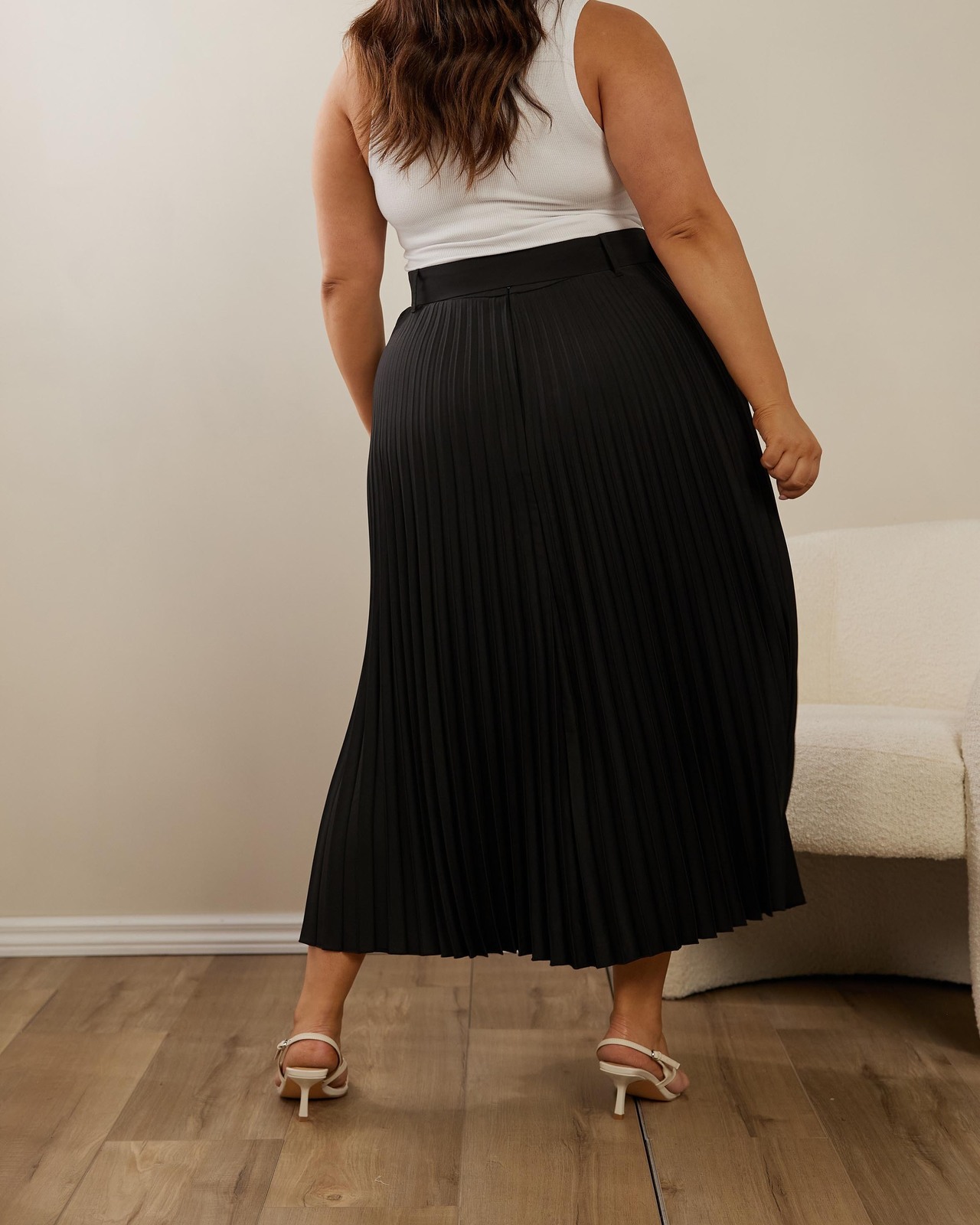 Hailey Pleated Belt Midi Skirt