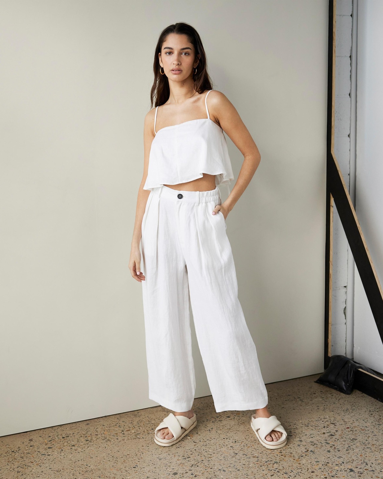 Trapeze Linen Crop Top