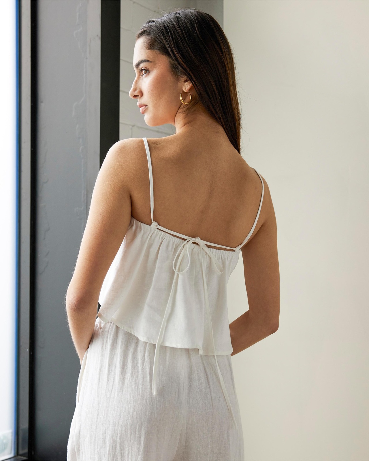Trapeze Linen Crop Top
