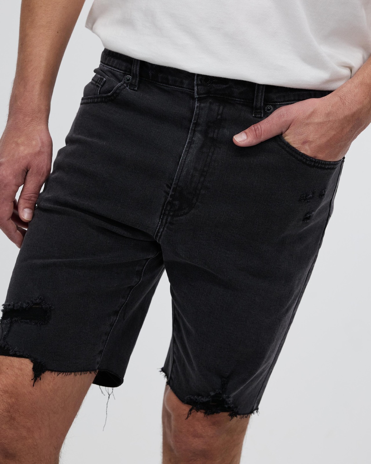 Axel Slim Ripped Denim Shorts