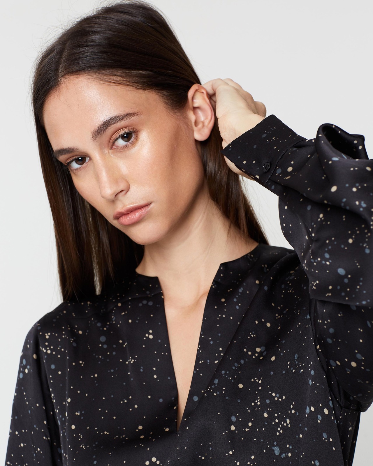 VINCE Constellation Print Poet Dress AirRobe
