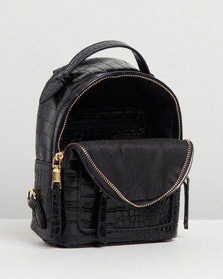 PETA & JAIN ZOE MINI BACKPACK – BLACK – VEGAN LEATHER – GOLD HARDWARE PETA AND JAIN Backpack Womens Zoe Black Pebble Vegan Leather  main image 3