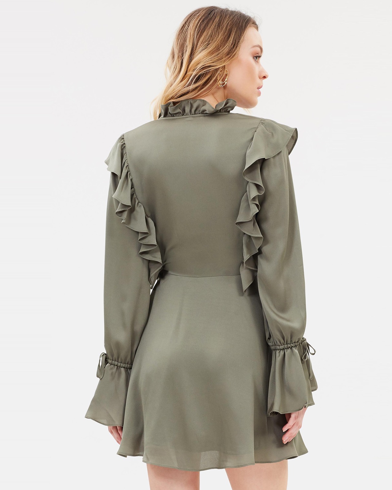 knee length dresses for ladies Shona Joy Aleyna Geranium Floral Ruffled Mini Dress main image 0
