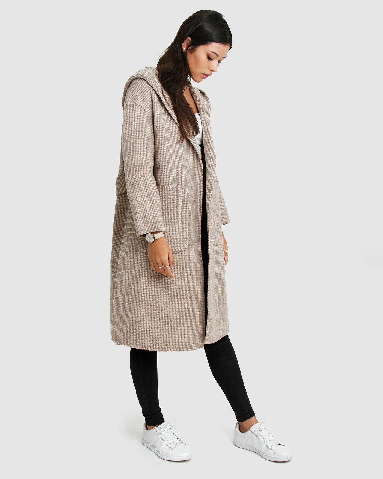 Walk This Way Wool Blend Hooded Coat