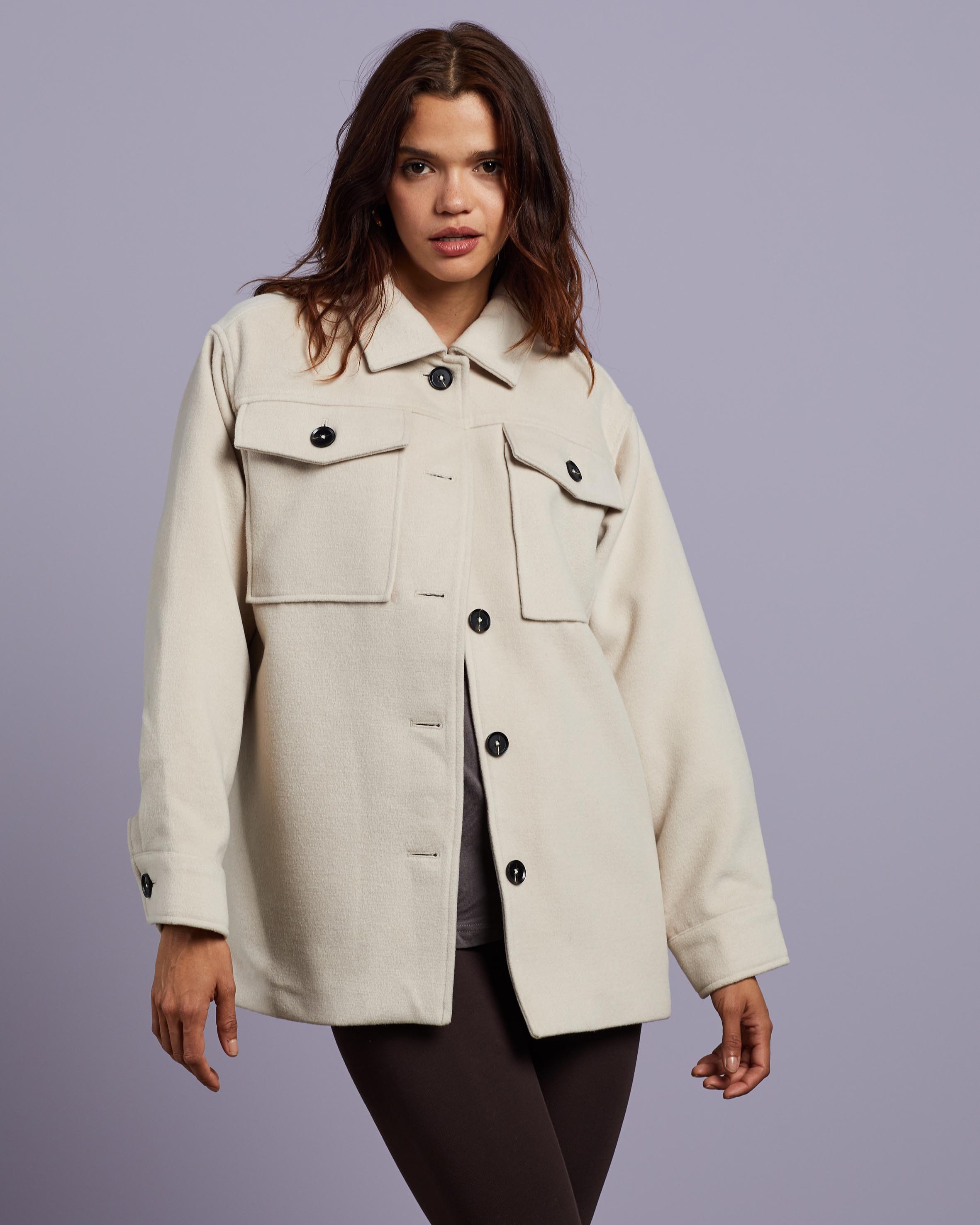 Plus Size Belted Wool Shacket Wool Belted Shacket Coat Top Shop