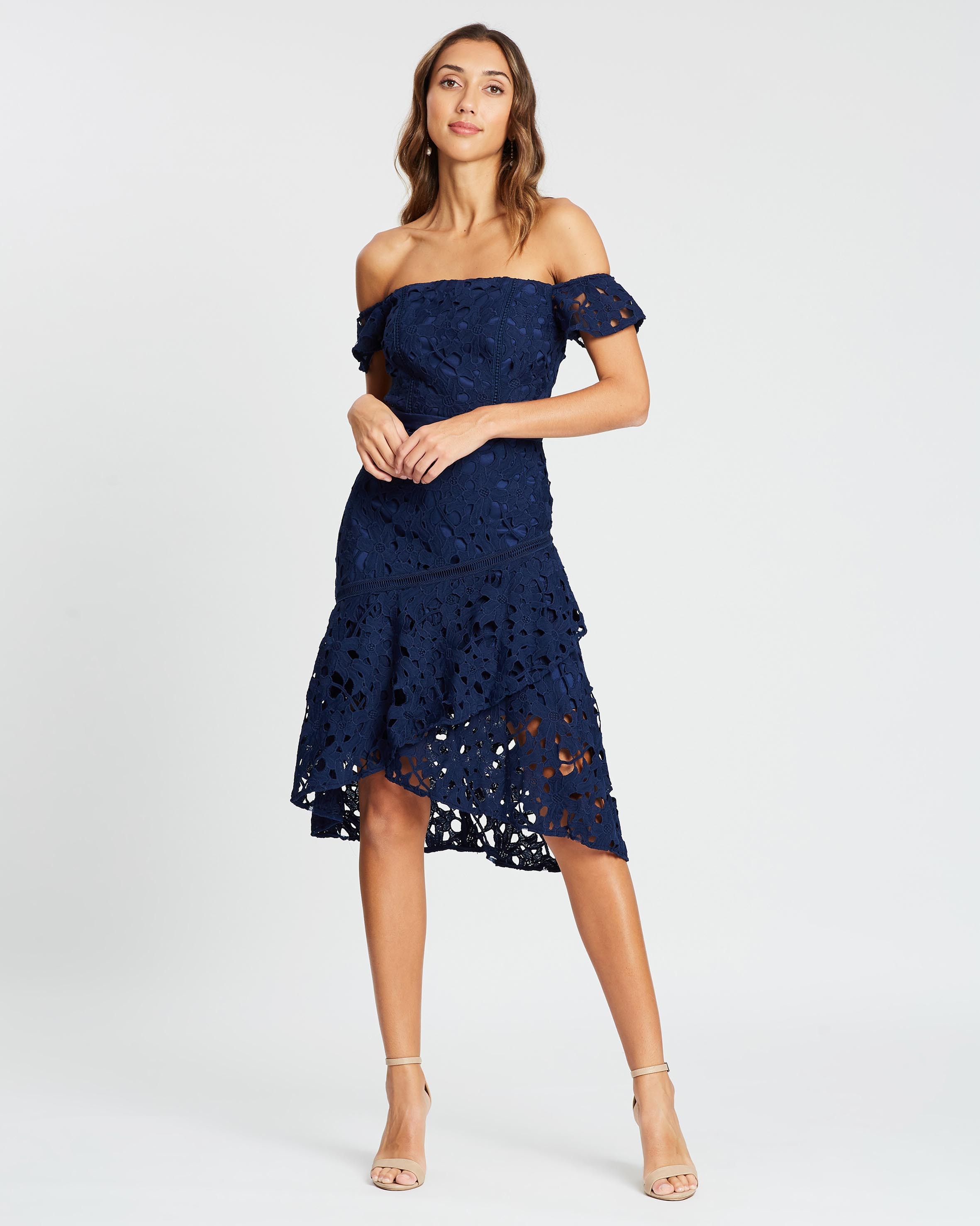 chi chi lace dress Lace mid-length dress Chi chi London Grey size L International in Lace