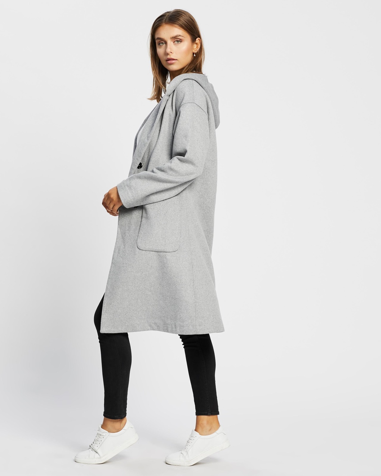 Annabelle Wool Blend Hooded Coat