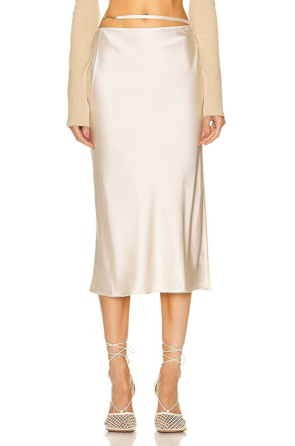 Jacquemus La Jupe Notte ビスコースサテンスカート JACQUEMUS LA JUPE NOTTE ストレッチサテン スカート ブラック