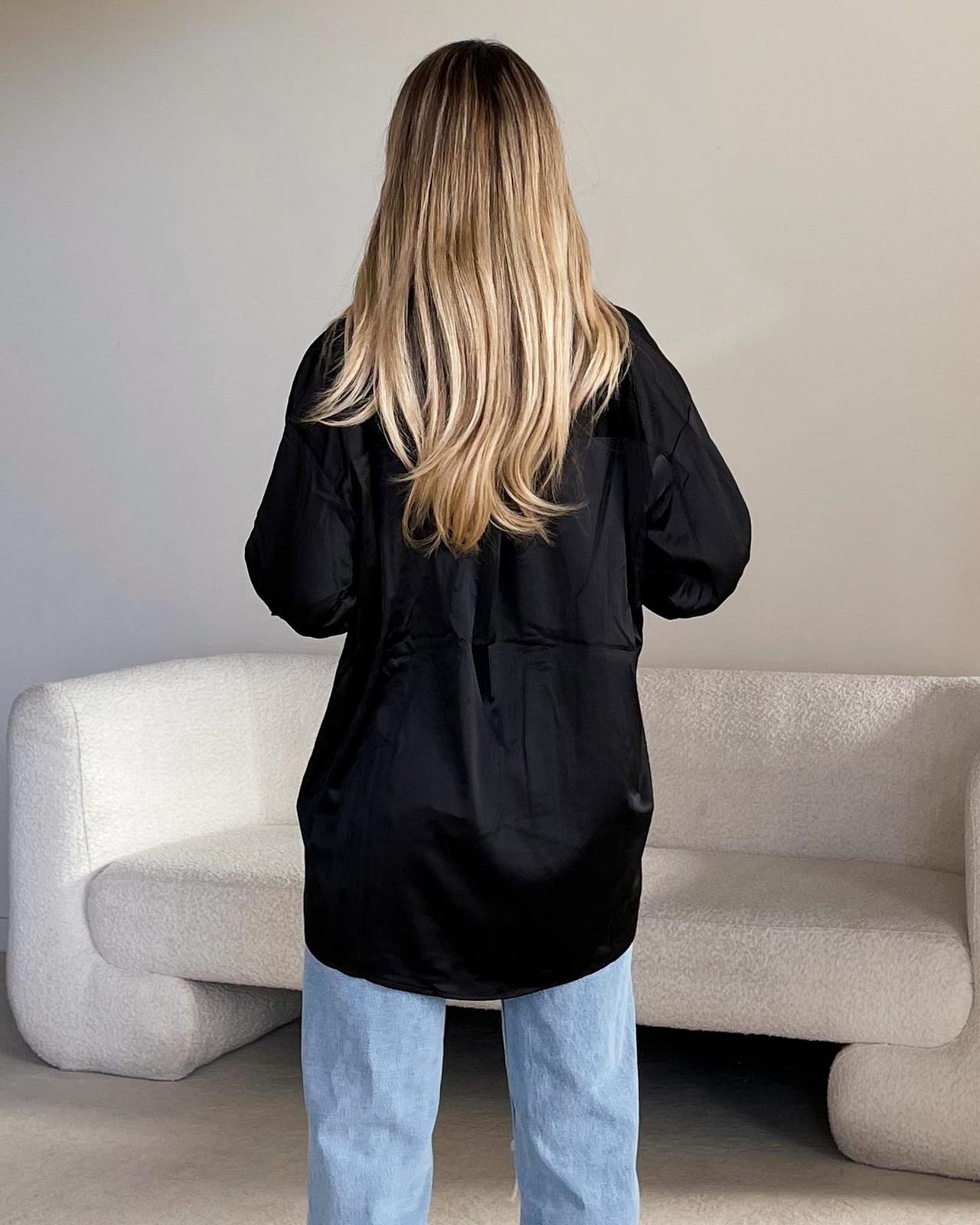 Turn It Up Oversized Silky Shirt