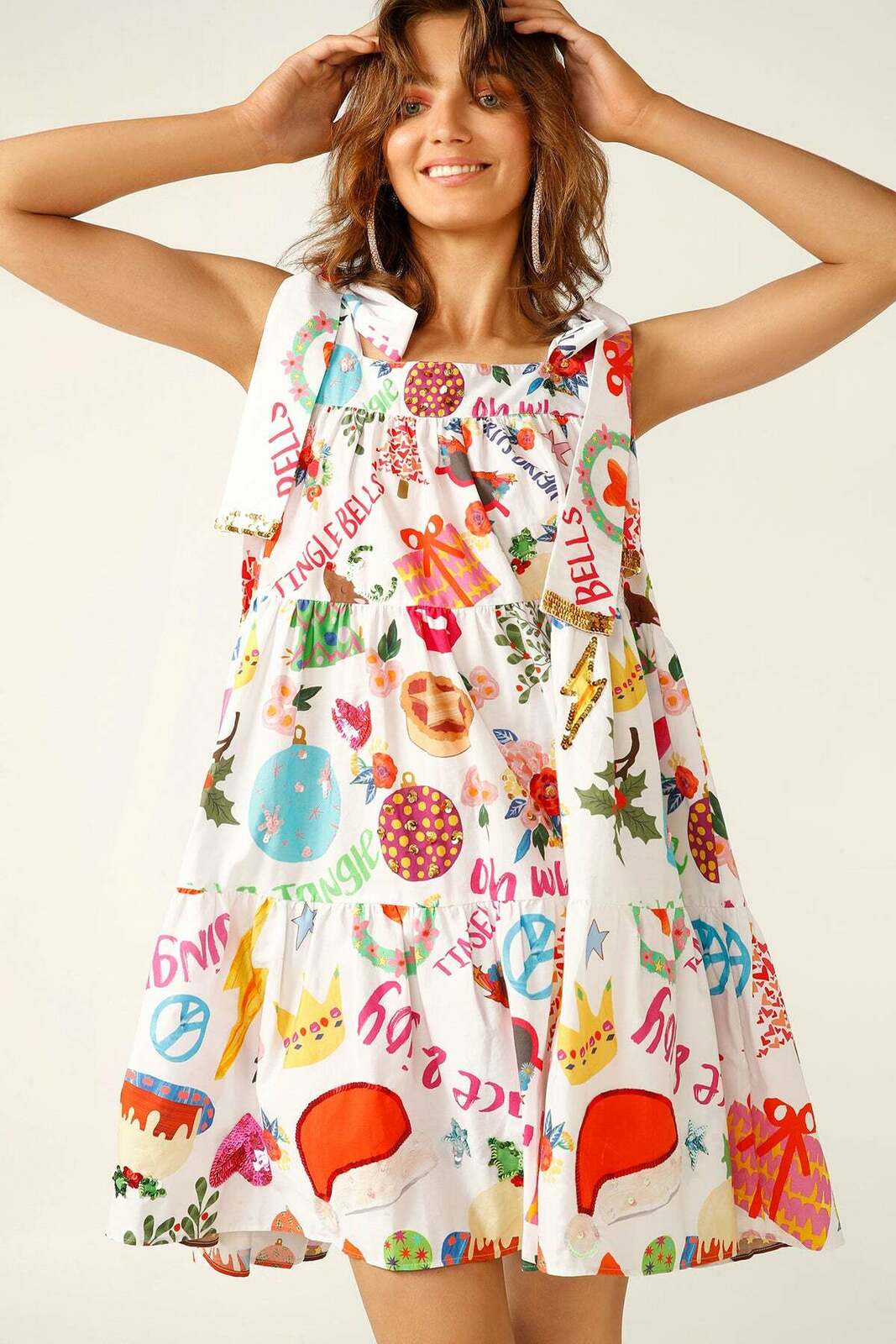 white christmas dresses Santa Tinsel Dress – Ragstock main image 0