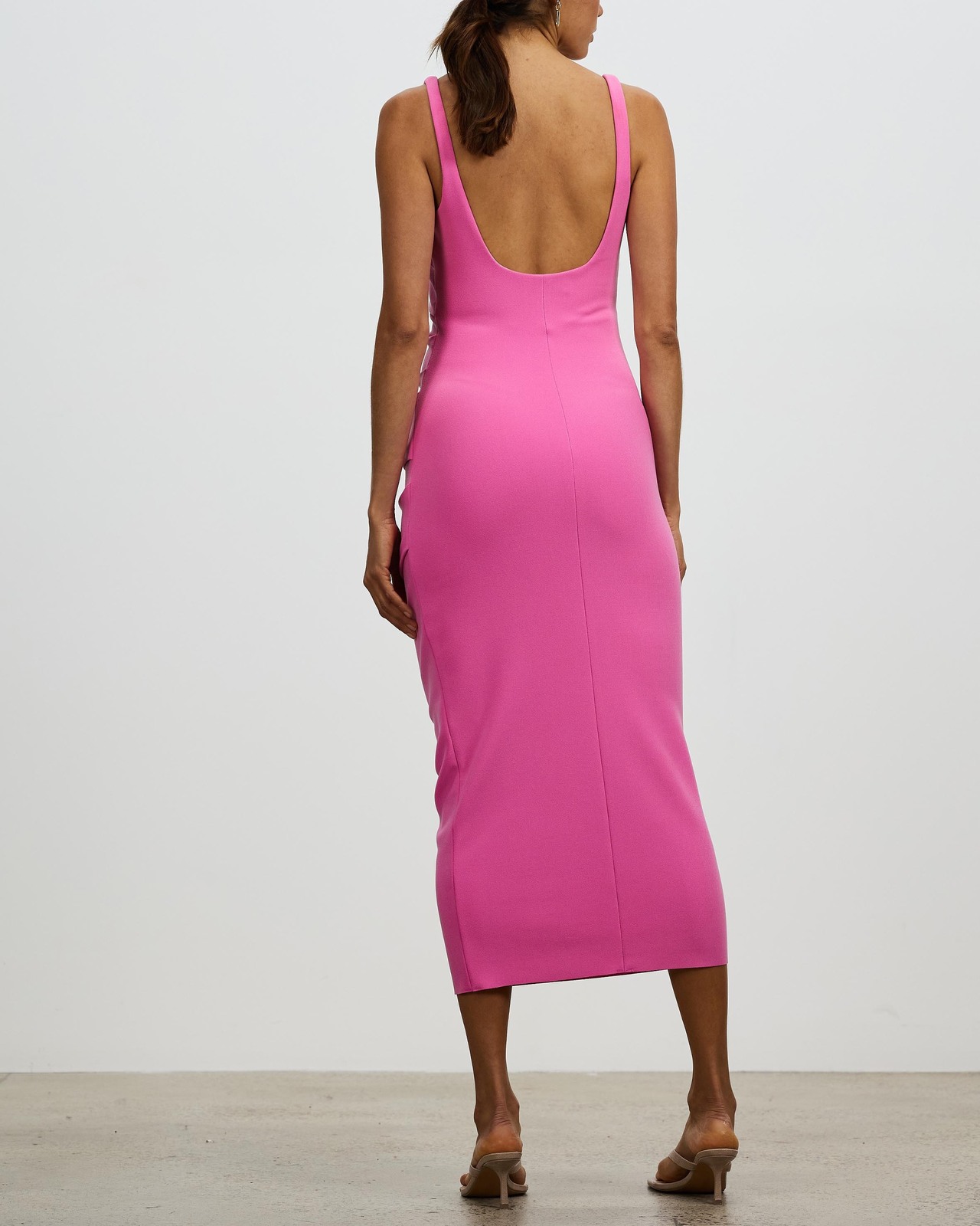 open lace back dress Maxina Crossover Dress in Candy Pink main image 1