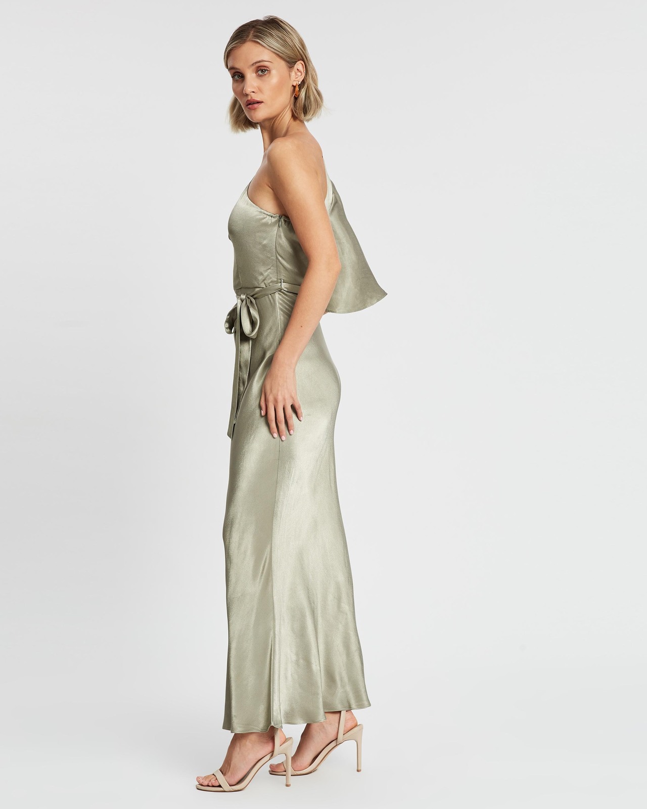 One Shoulder Bias Maxi Dress