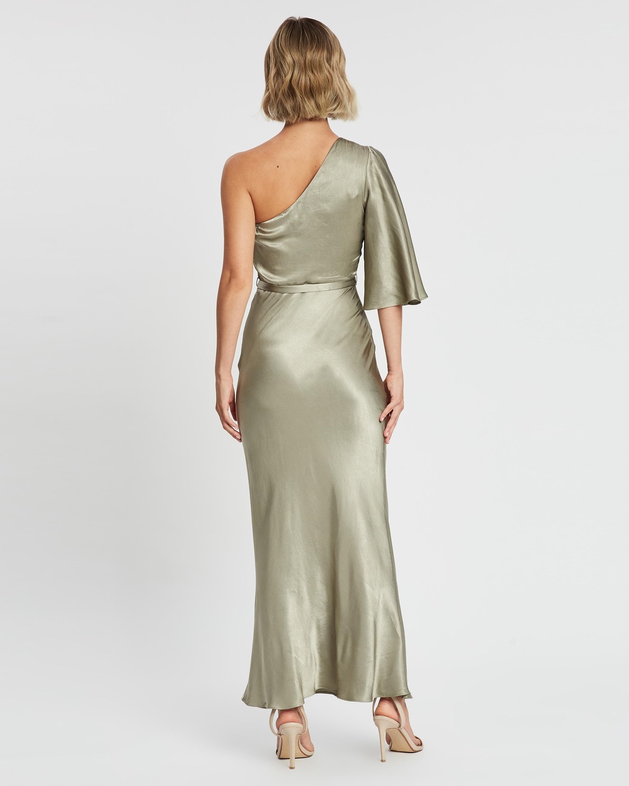 One Shoulder Bias Maxi Dress