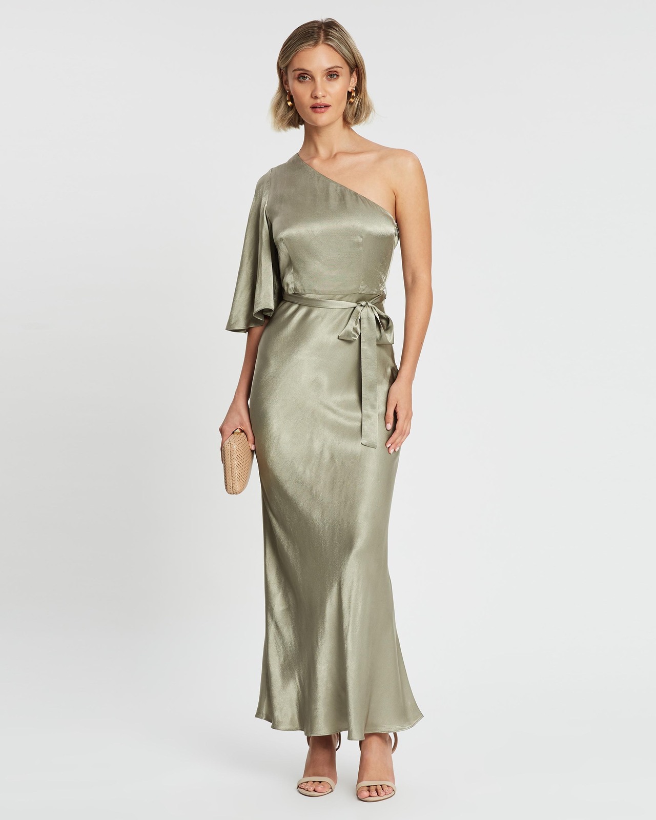 One Shoulder Bias Maxi Dress