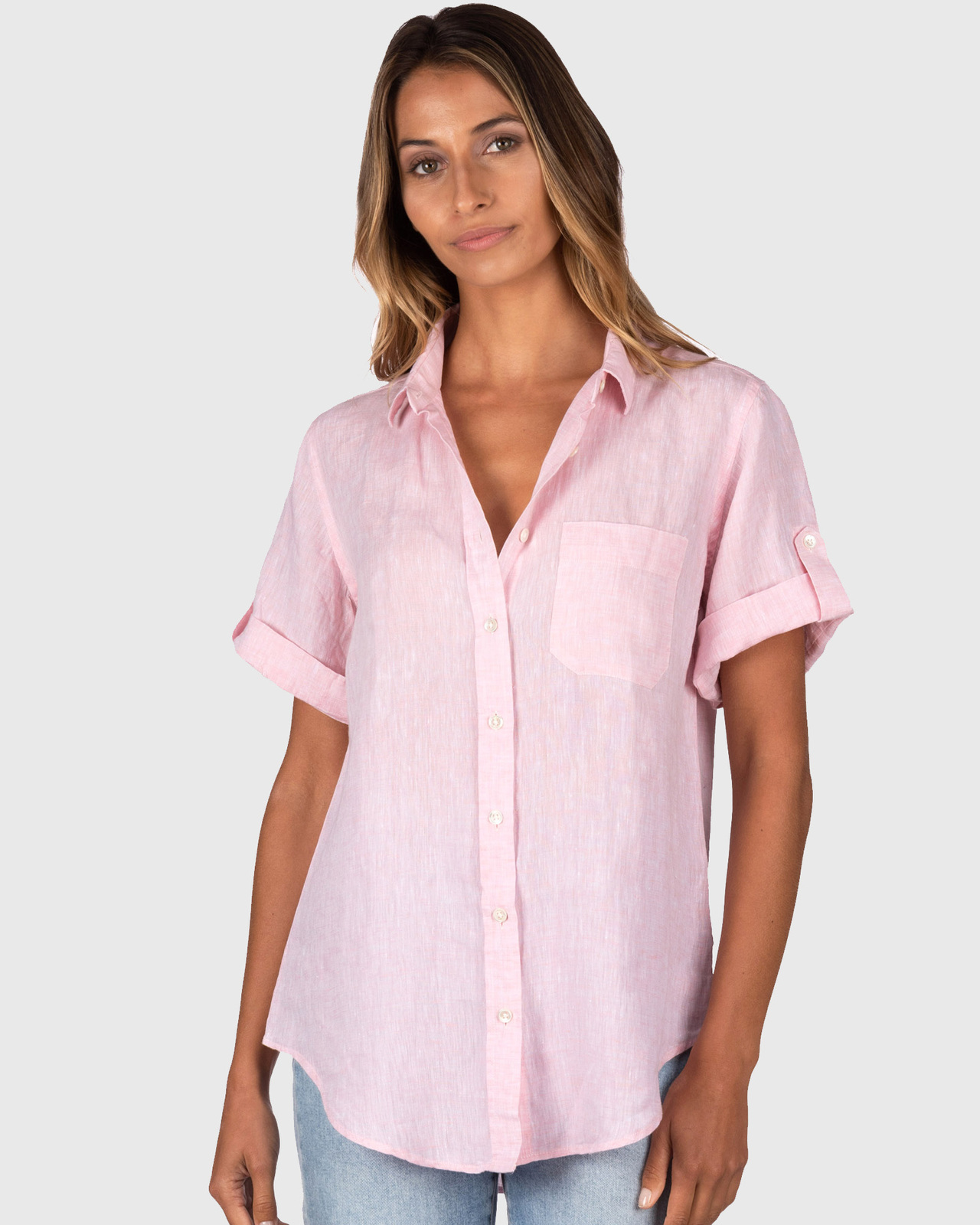 FEBE Short Sleeve Linen shirt