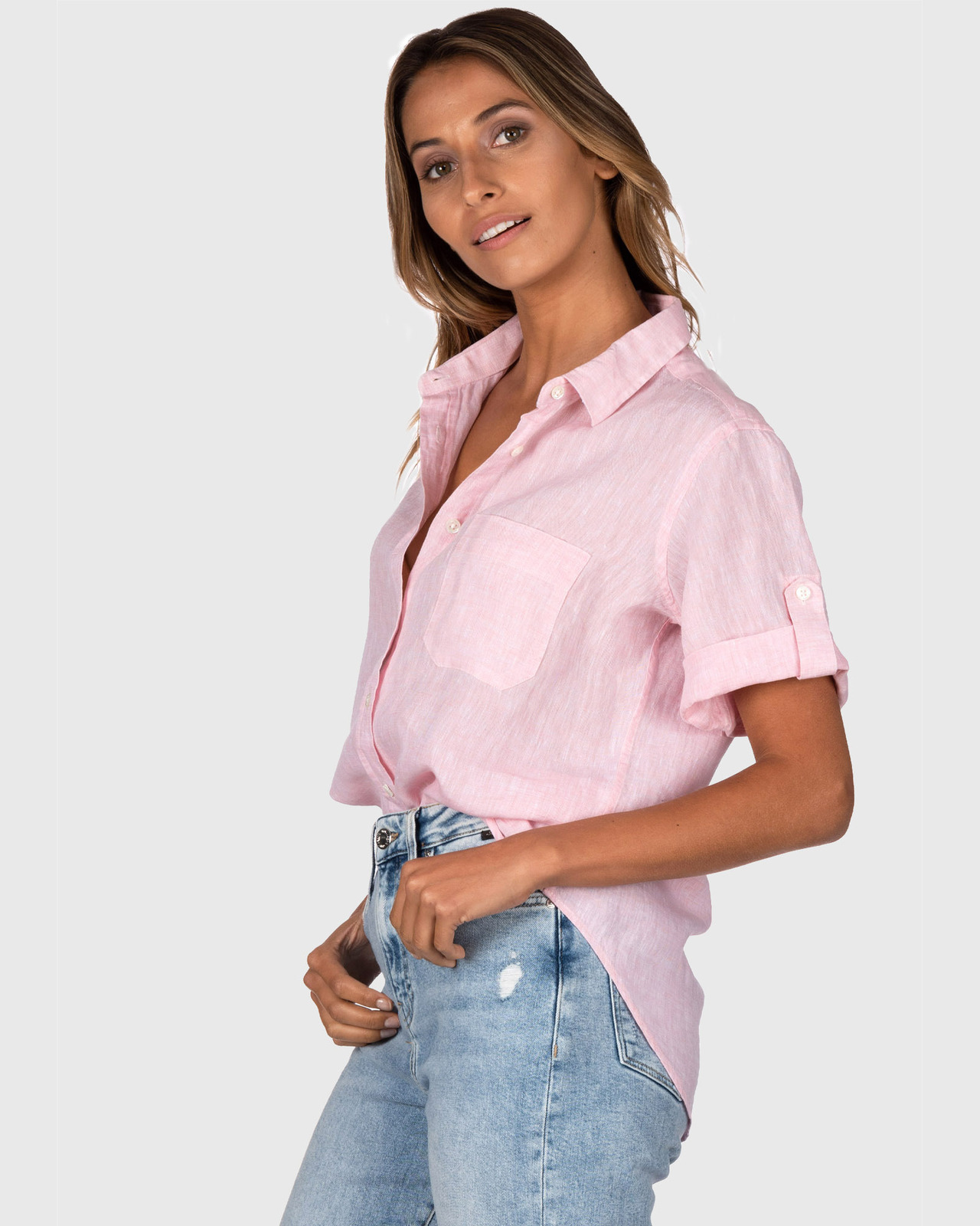 FEBE Short Sleeve Linen shirt