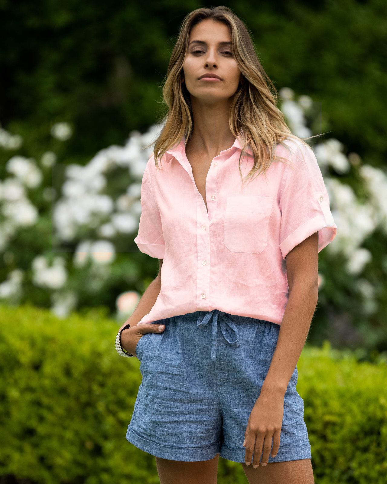 FEBE Short Sleeve Linen shirt