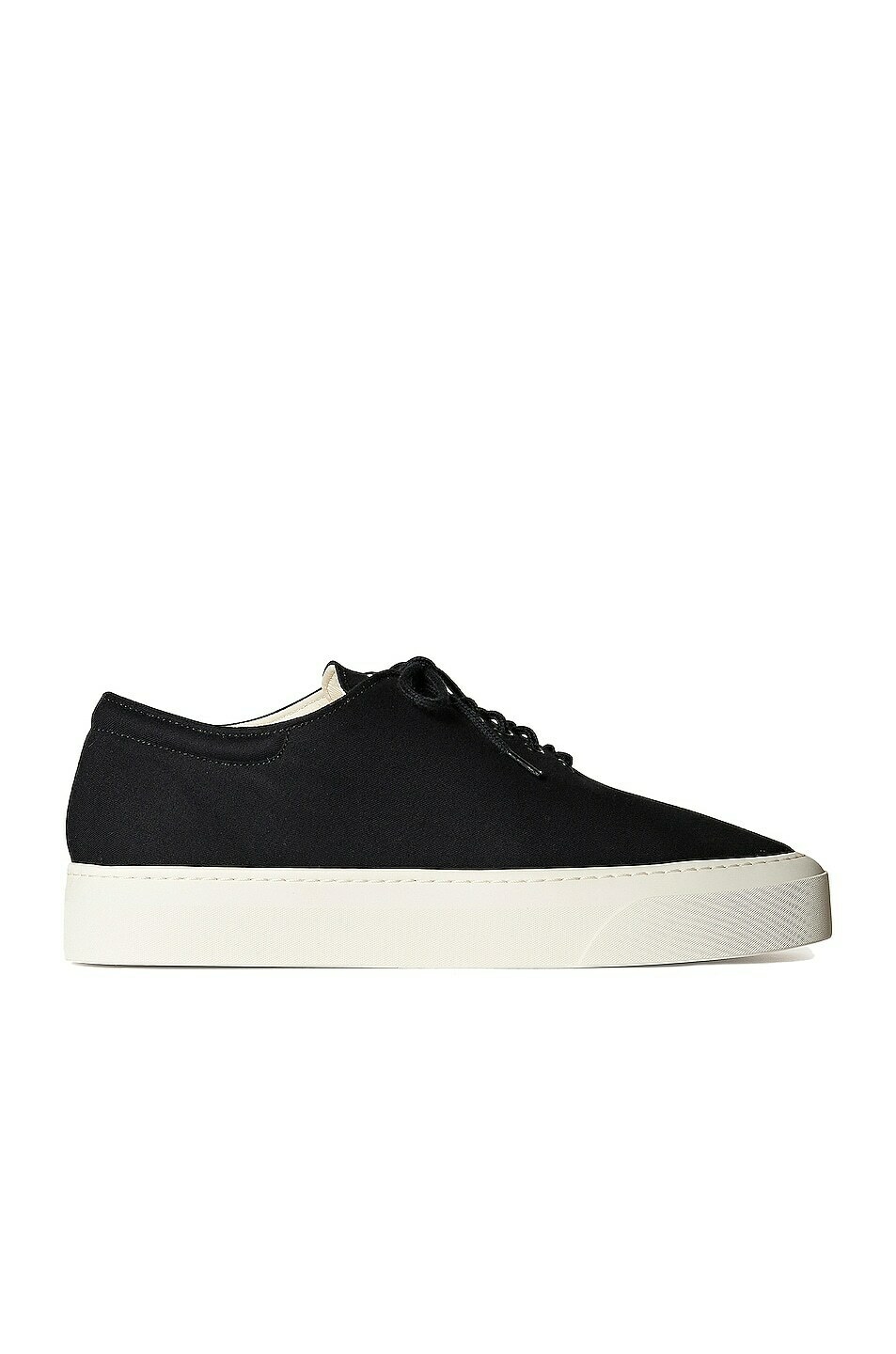 The Row Marie H Lace Up Canvas Sneakers in Black