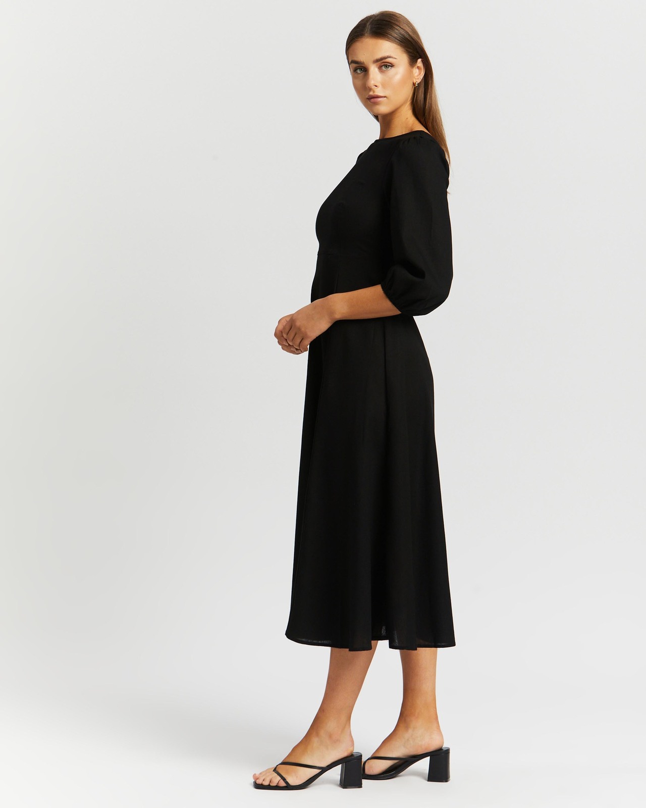 Brianna Linen Blend Midi Dress