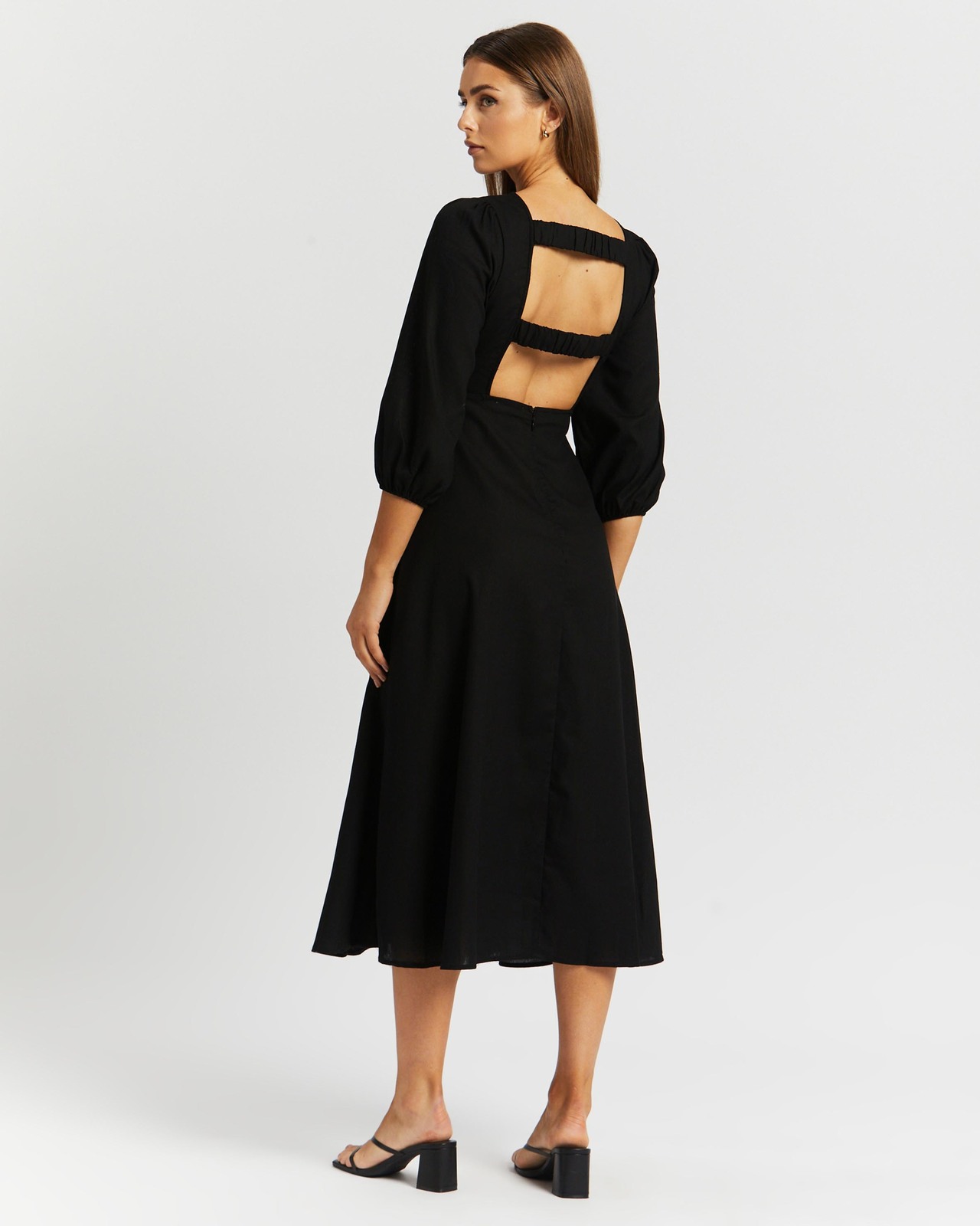 Brianna Linen Blend Midi Dress