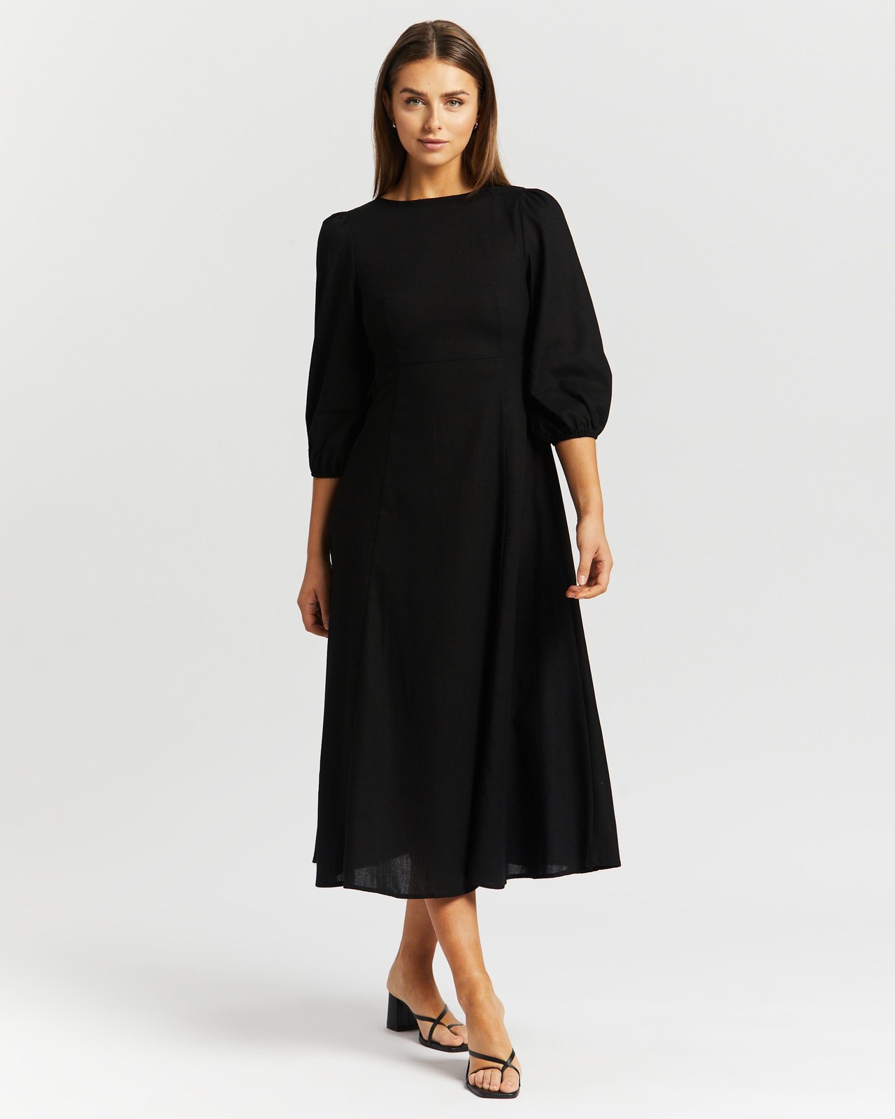Brianna Linen Blend Midi Dress