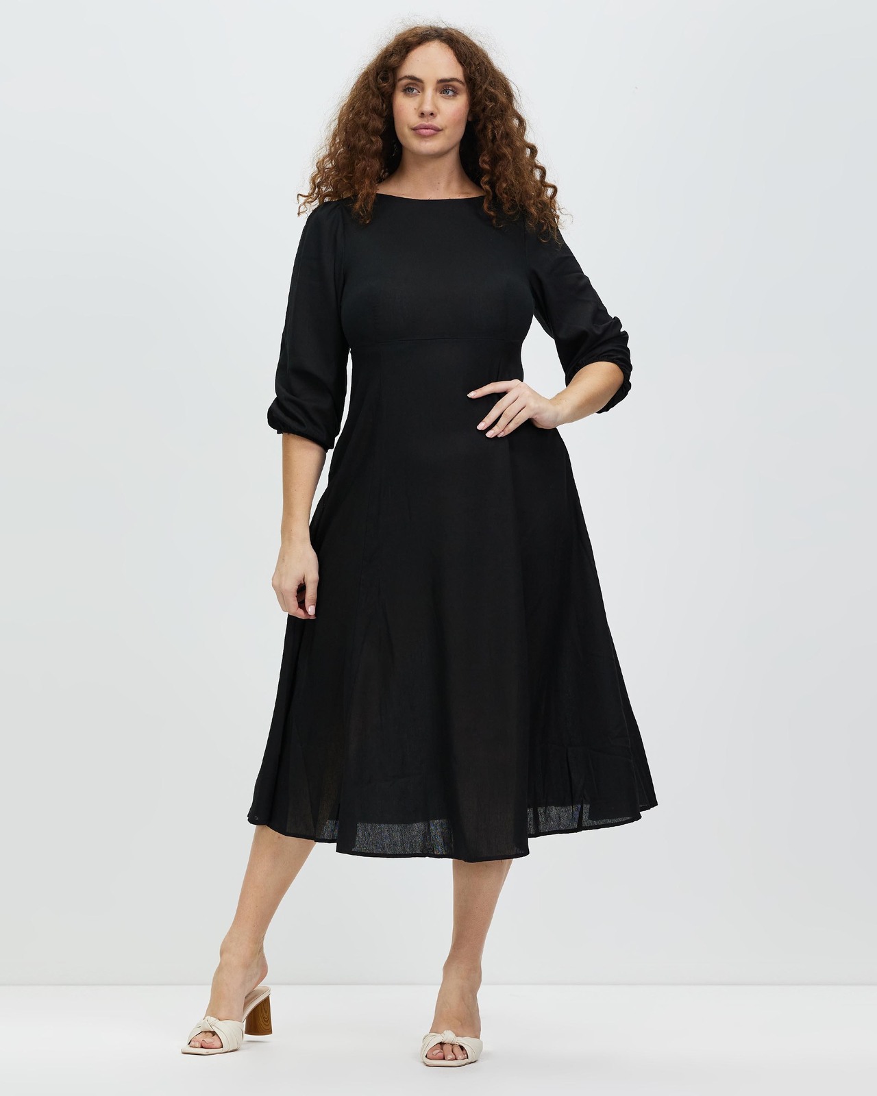 Brianna Linen Blend Midi Dress