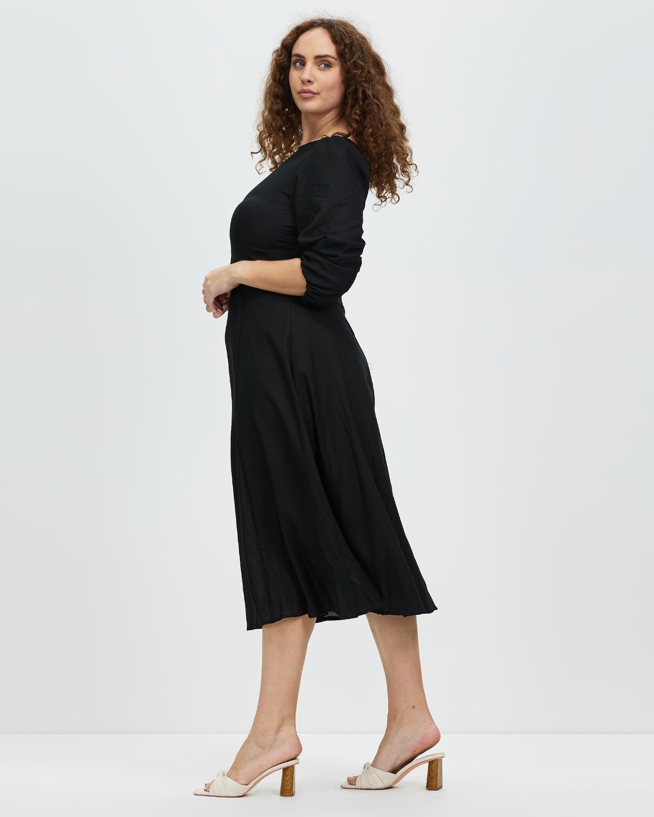 Brianna Linen Blend Midi Dress