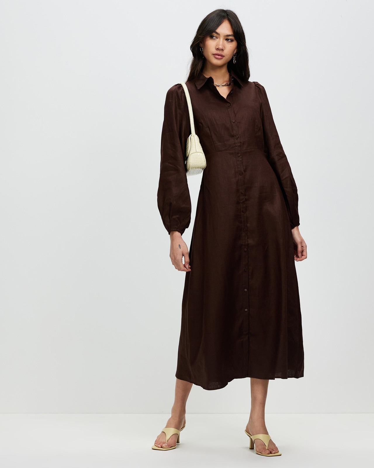 AERE Open Back Shirt Dress - AirRobe