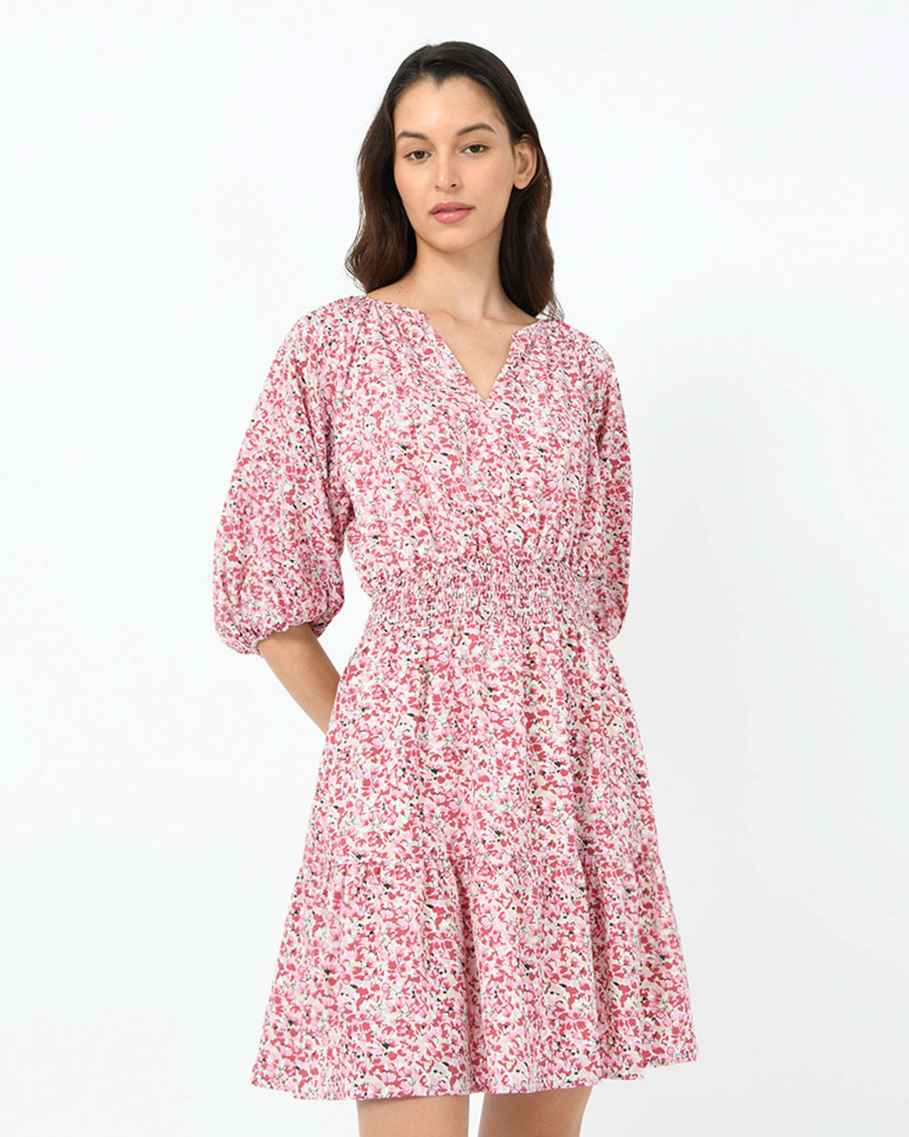 Marilena Shirred Wasit Dress