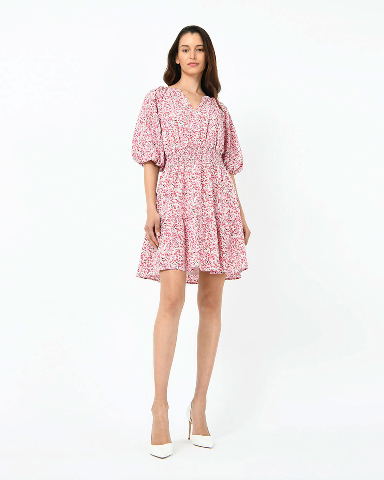 Marilena Shirred Wasit Dress