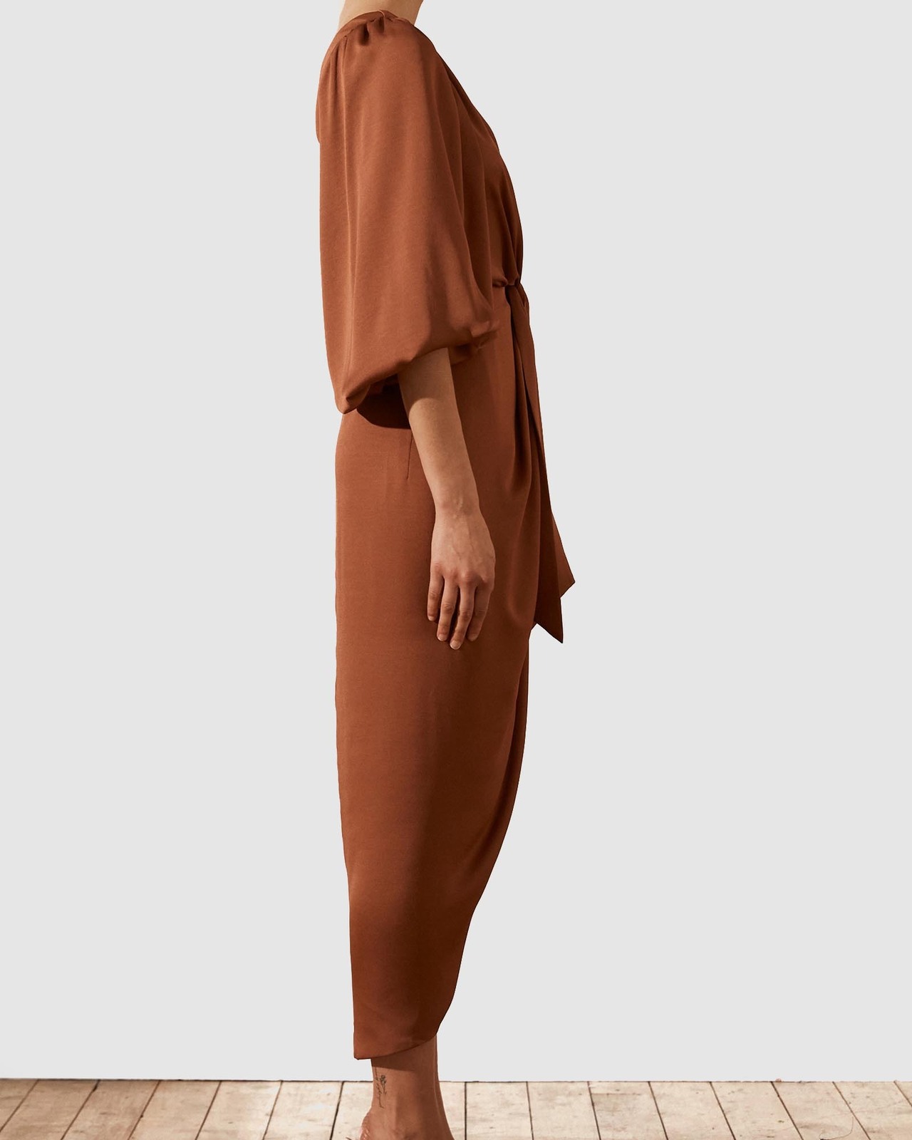 Luxe Tie Front One Shoulder Cocktail Dress