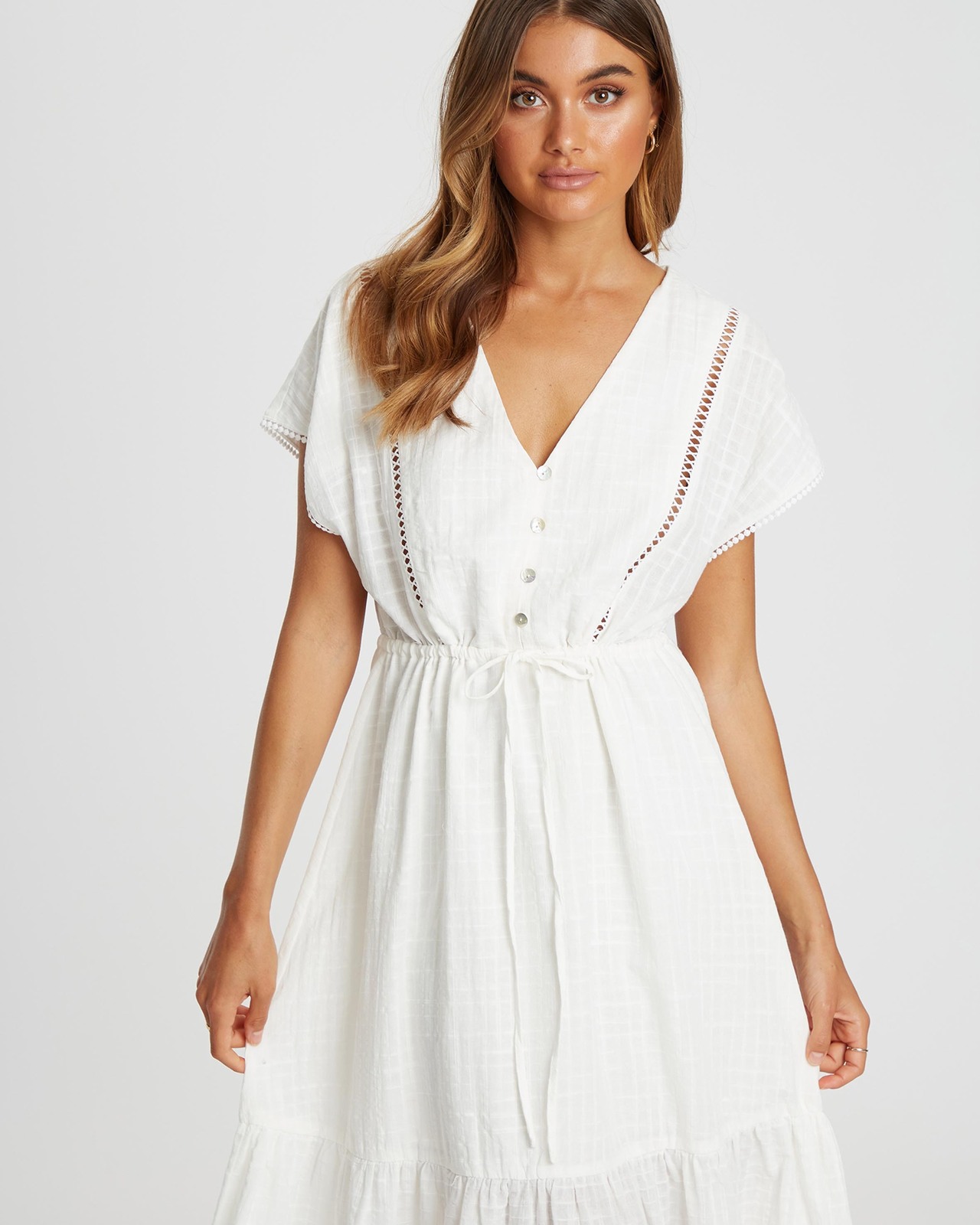 Honeymoon Trim Midi Dress