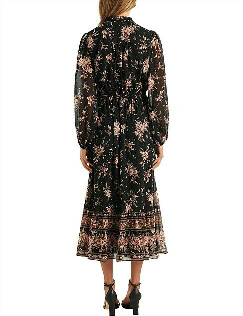 Harlow Button Front Midi Floral Dress