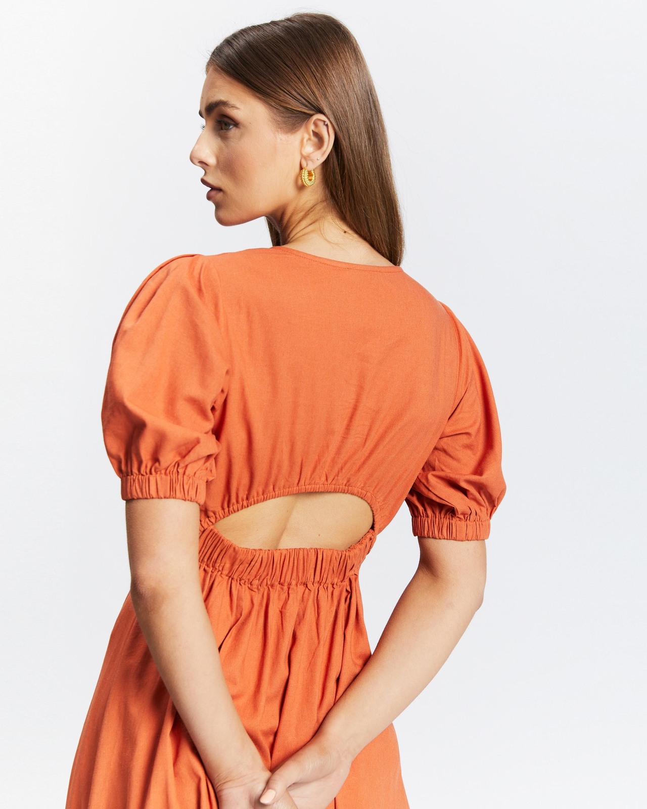 Devina Linen Blend Midi Dress