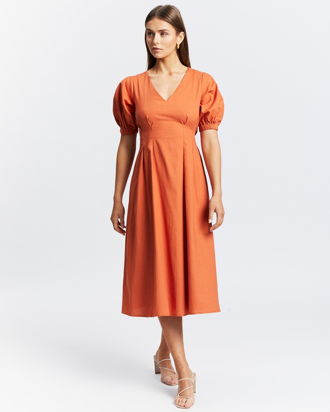 Devina Linen Blend Midi Dress