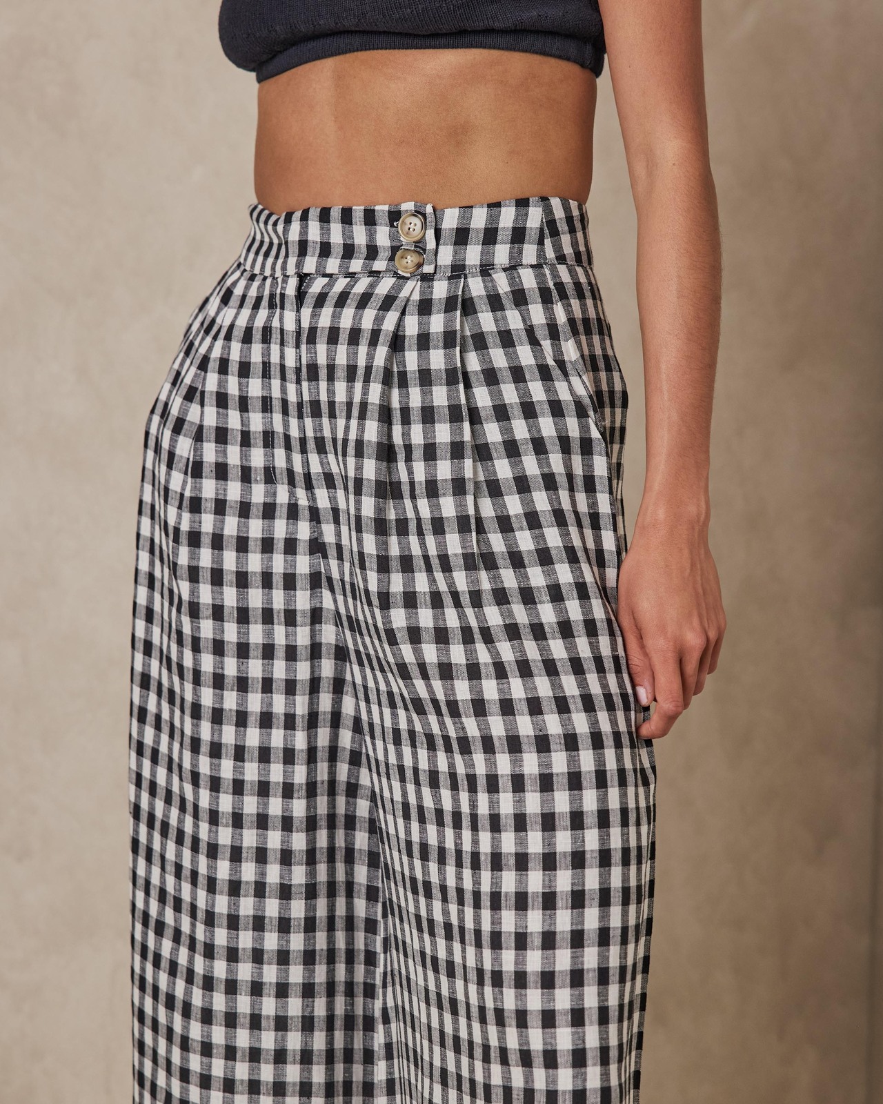 Linen Wide Leg Relaxed Fit Pants
